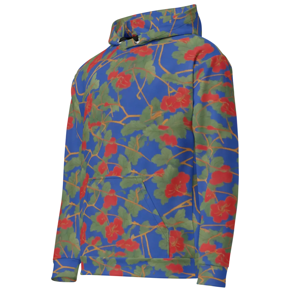 Scarlet Vine on Cotton Hoodie — Left Front