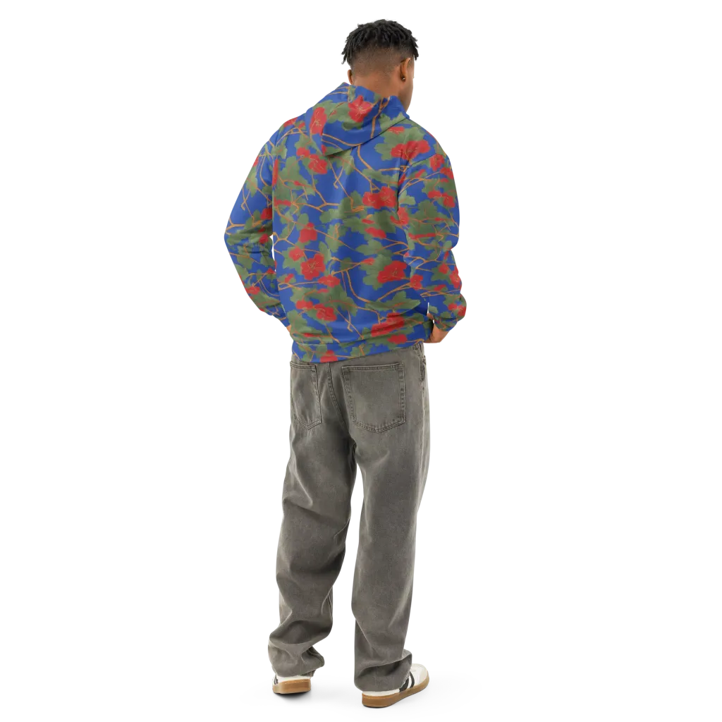 Scarlet Vine on Cotton Hoodie — Back
