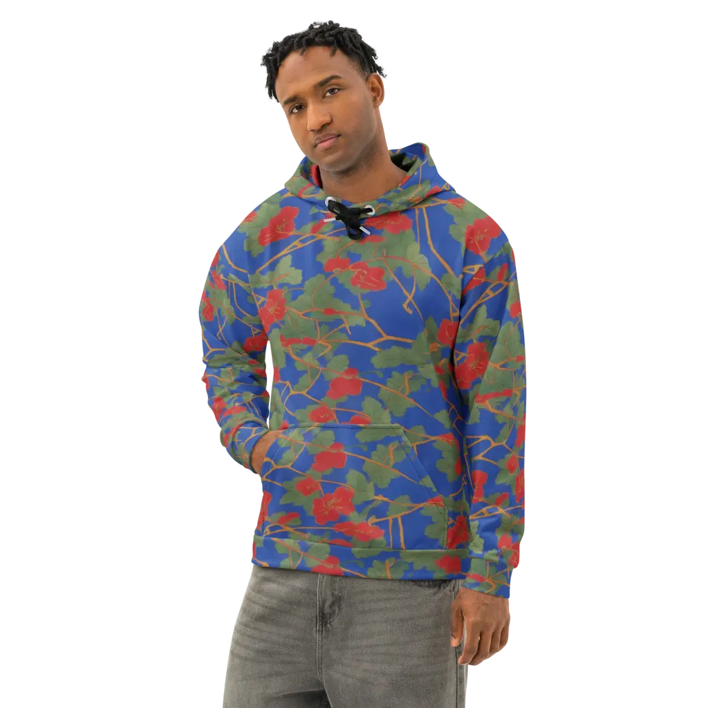 Scarlet Vine on Cotton Hoodie — Left Front