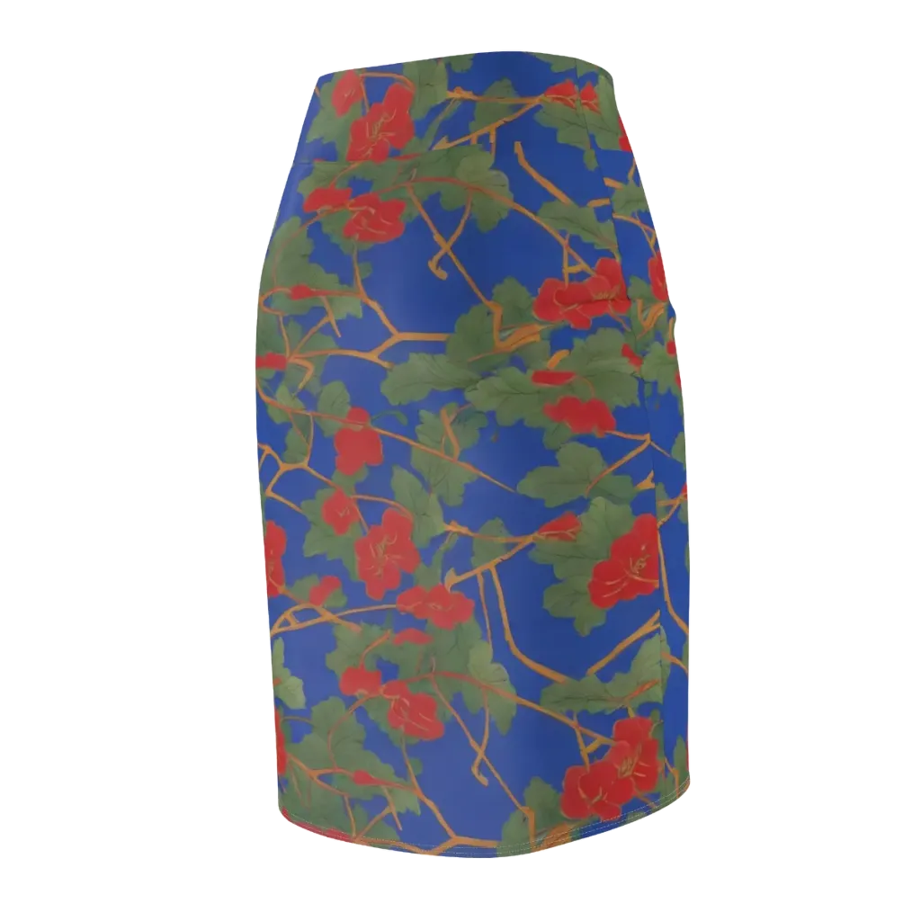 Scarlet Vine on Pencil Skirt — Back Side