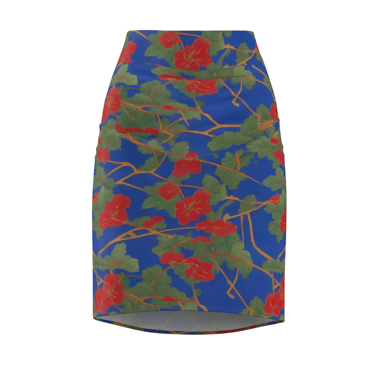 Scarlet Vine on Pencil Skirt — Front