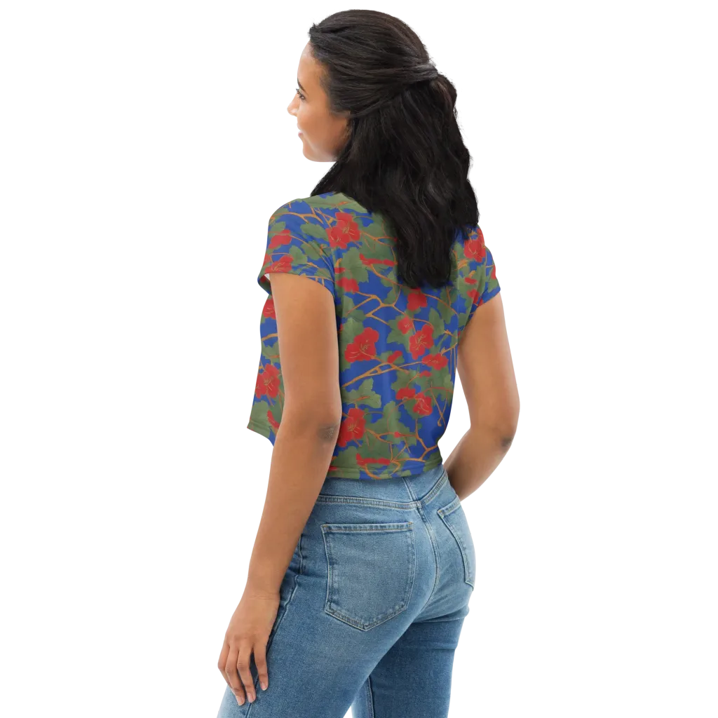 Scarlet Vine on Crop Tee — Left Back