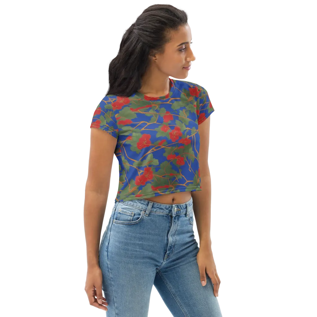Scarlet Vine on Crop Tee — Right Front