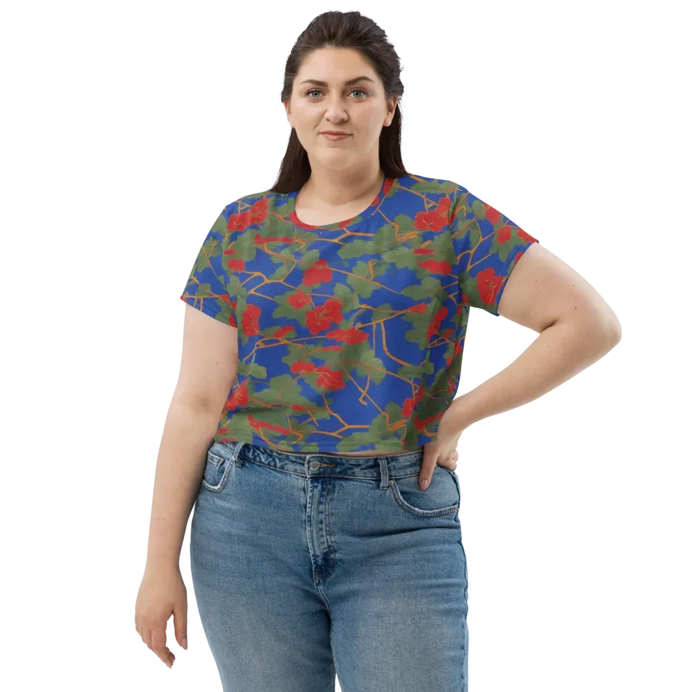 Scarlet Vine on Crop Tee — Front