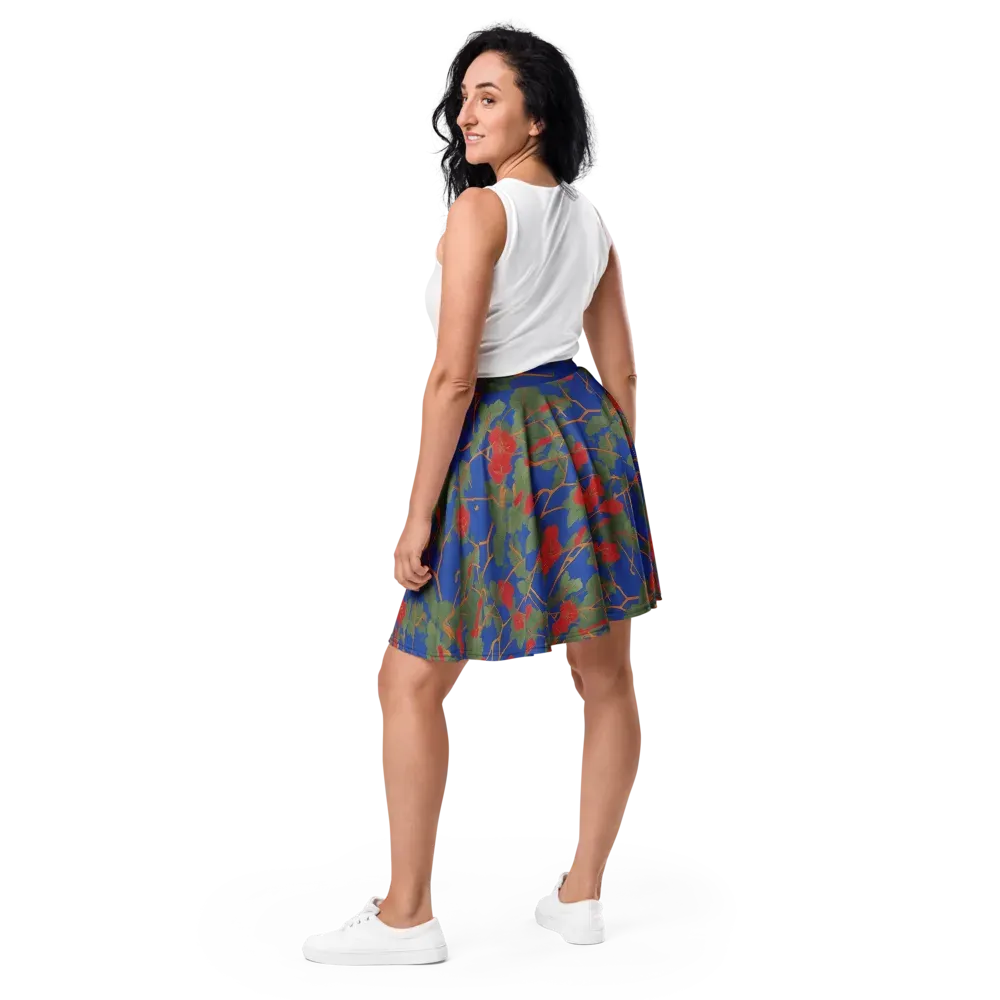Scarlet Vine on Skater Skirt — Back