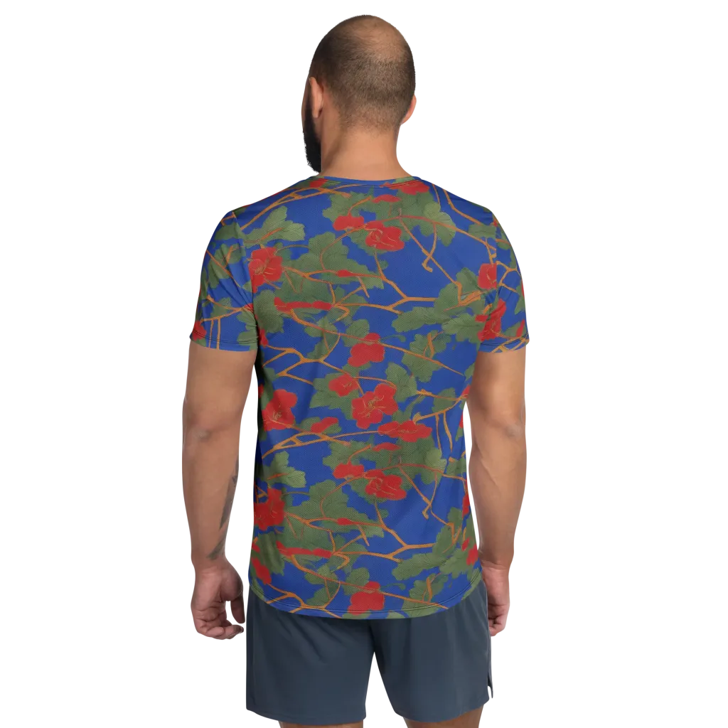 Scarlet Vine on Men's Athletic T-Shirt — Back