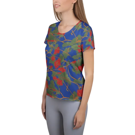 Scarlet Vine on a Women's Athletic T-Shirt