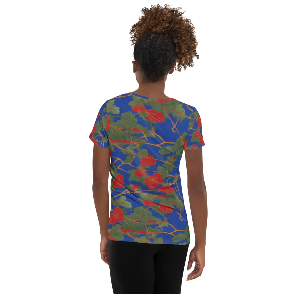 Scarlet Vine on Women's Athletic T-Shirt — Back