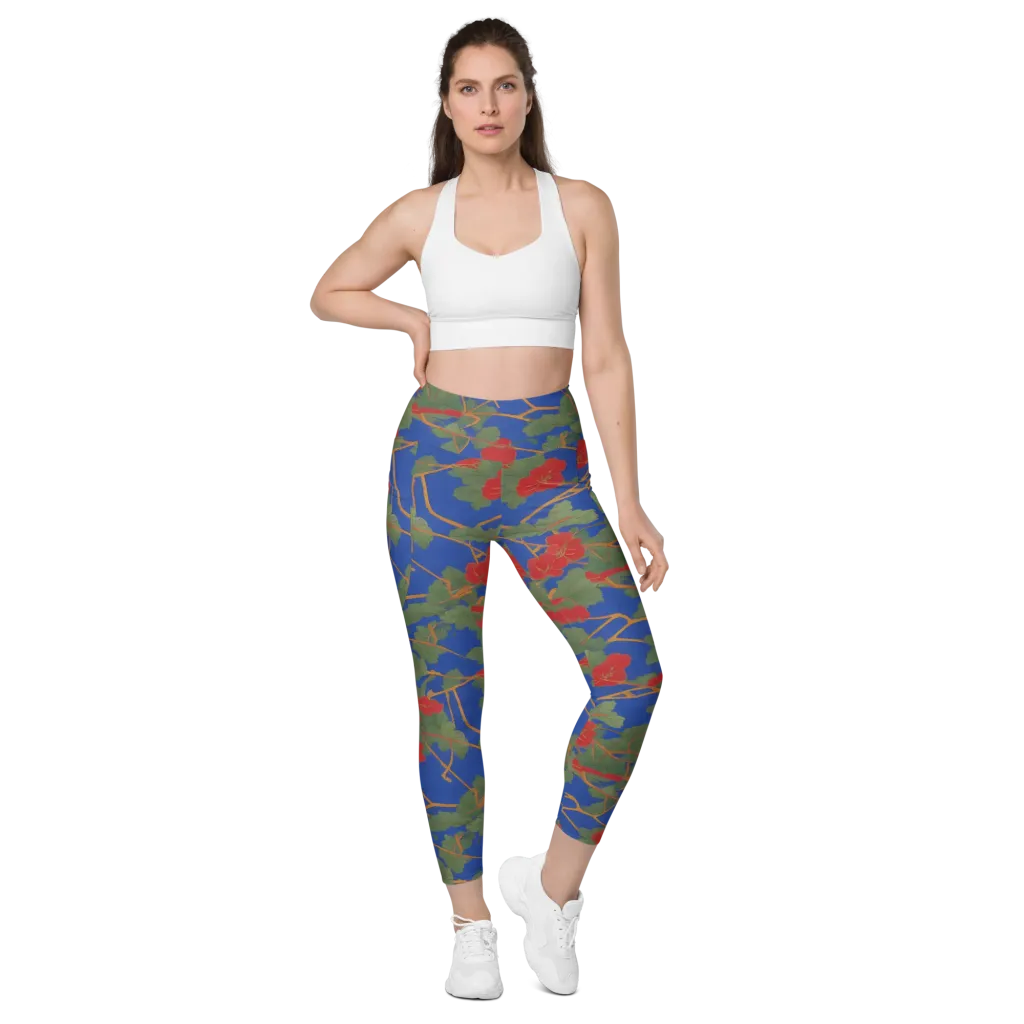 Scarlet Vine on Leggings with Pockets — Front