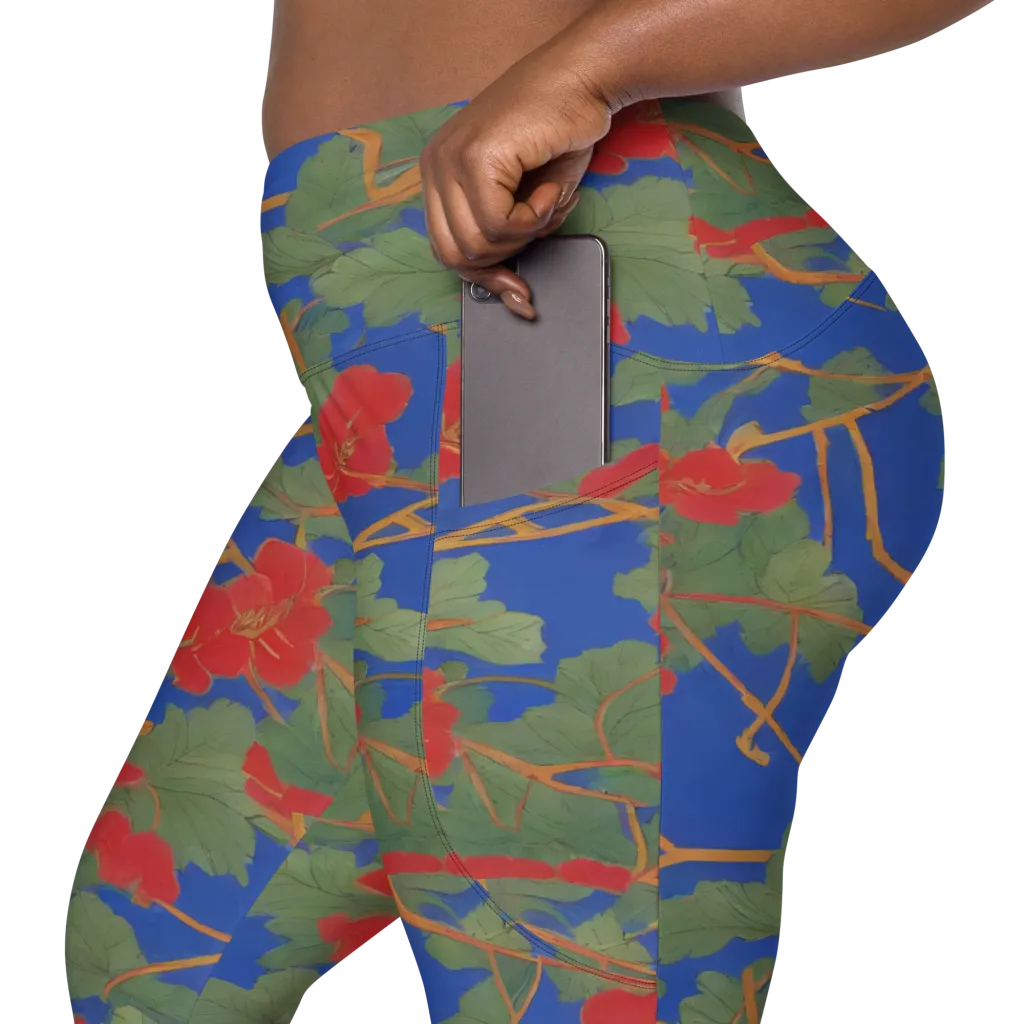 Scarlet Vine on Leggings with Pockets — Product details 2
