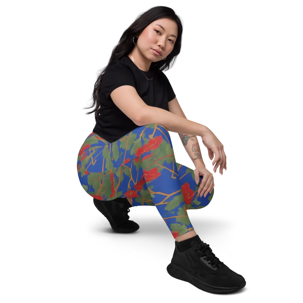 Scarlet Vine on Leggings with Pockets — Right Front