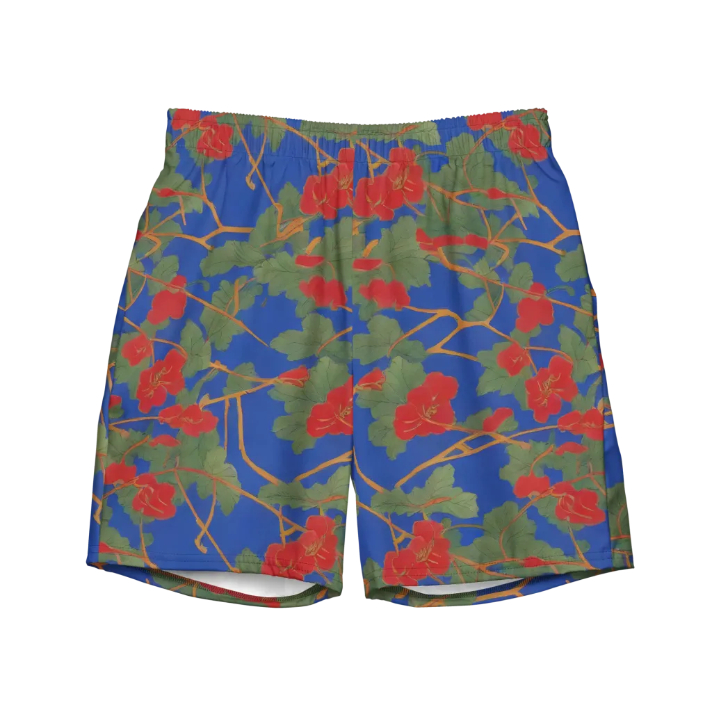 Scarlet Vine on Swim Trunks — Front