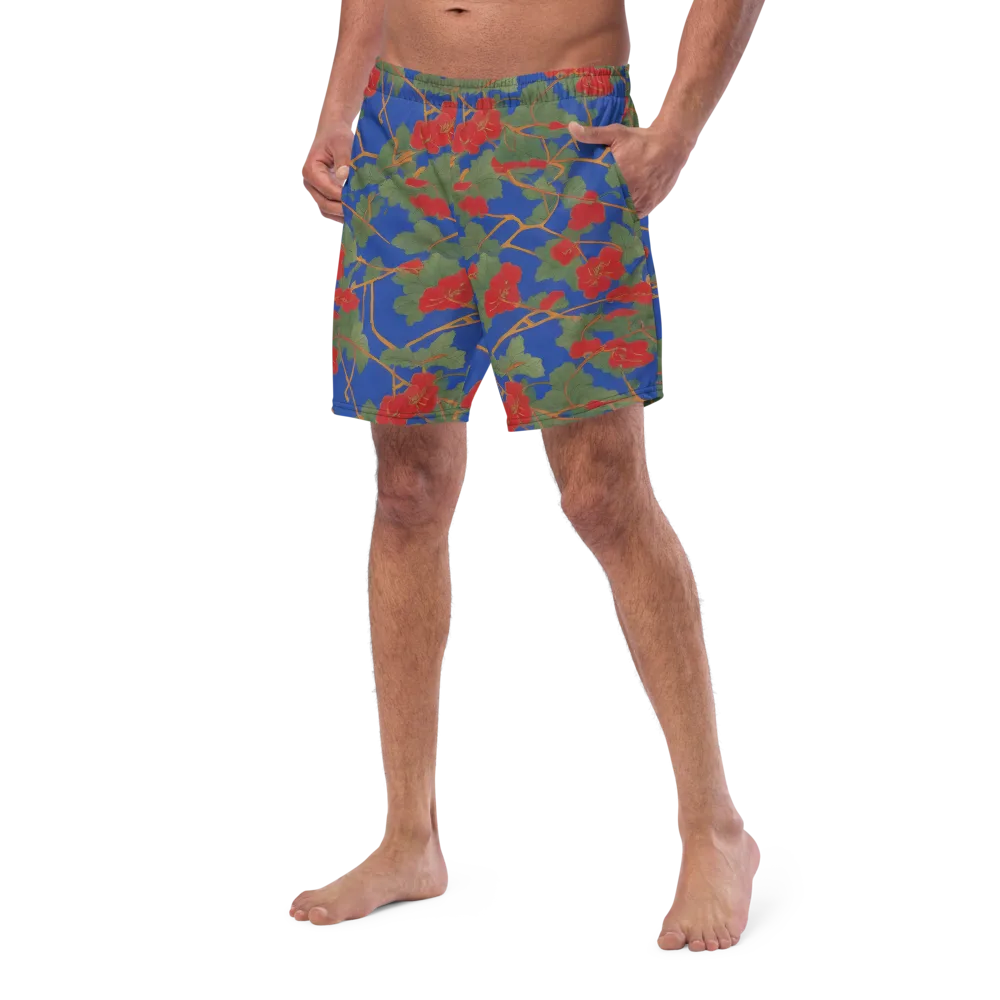 Scarlet Vine on Swim Trunks — Left Front