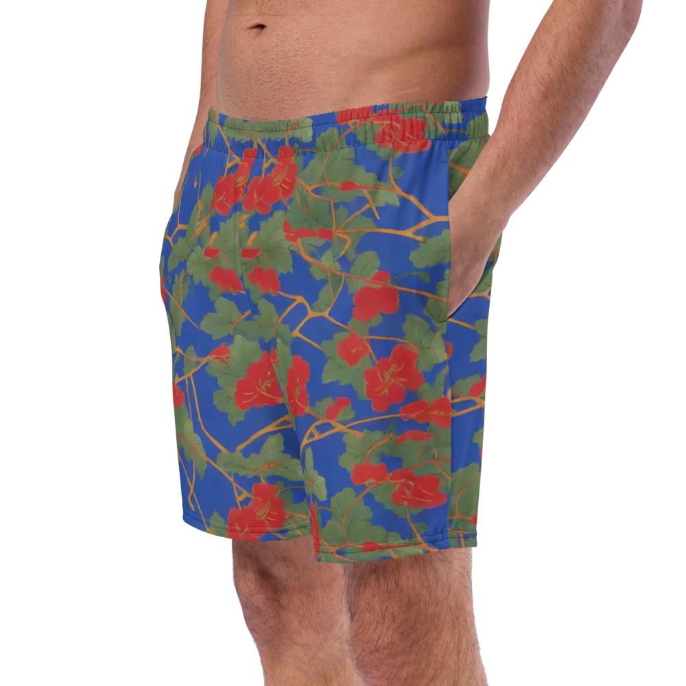 Scarlet Vine on Swim Trunks — Left Front
