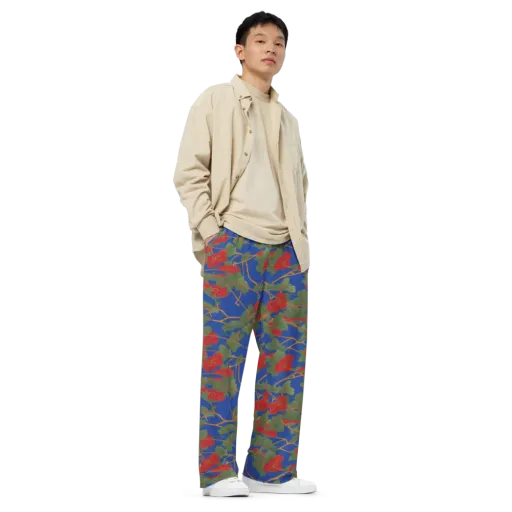 Scarlet Vine on a Wide-Leg Pants