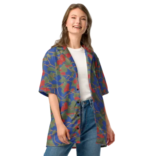 Scarlet Vine on a Button Shirt