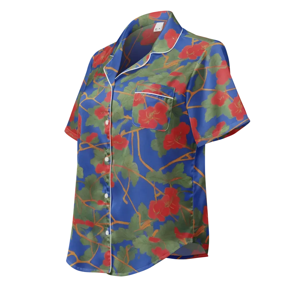 Scarlet Vine on Women's Short Sleeve Pajama Top — Left Front