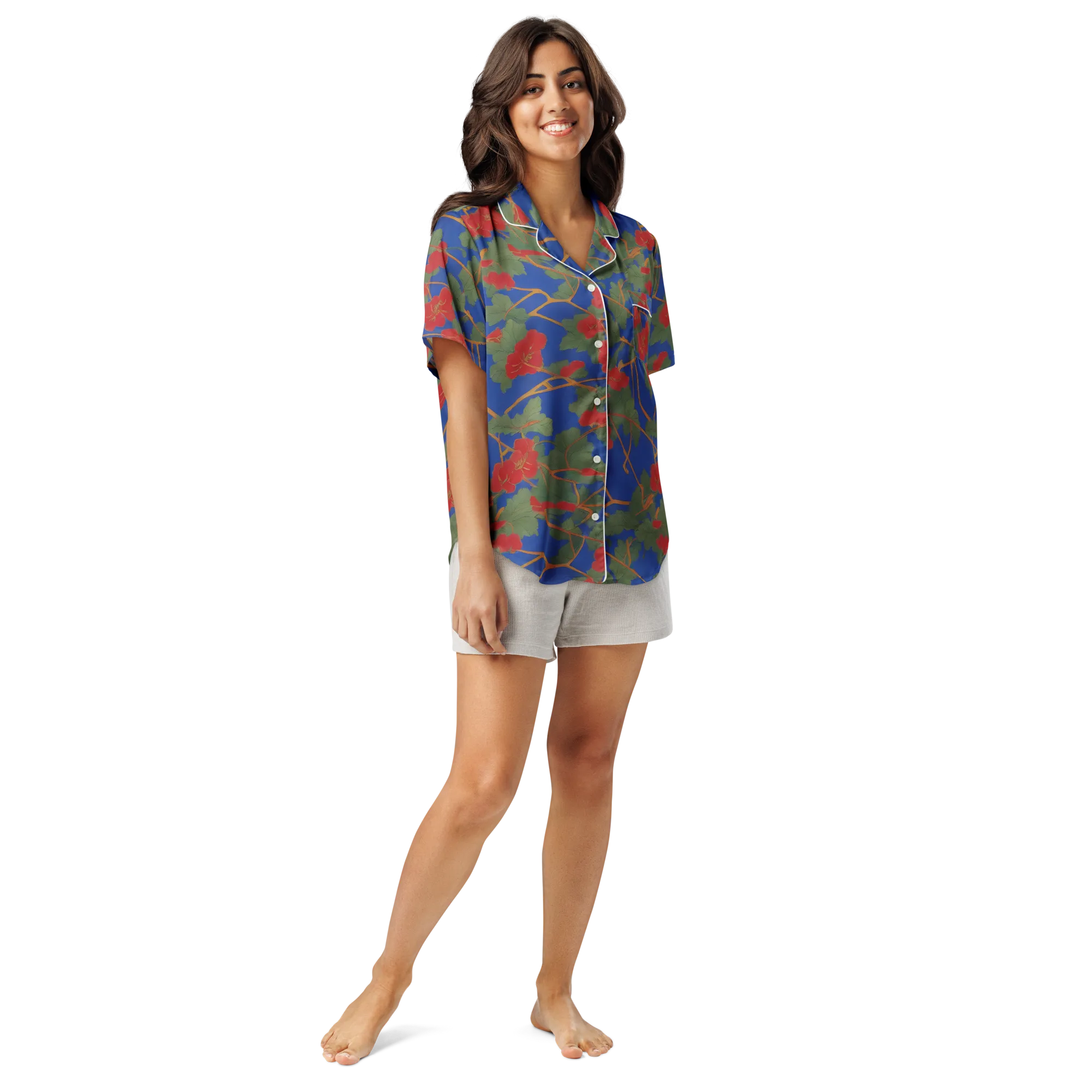 Scarlet Vine on Women's Short Sleeve Pajama Top — Front
