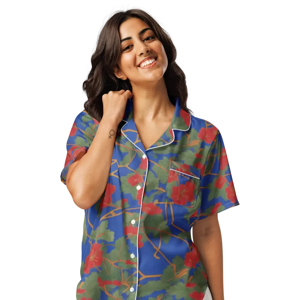 Scarlet Vine on Women's Short Sleeve Pajama Top — Front