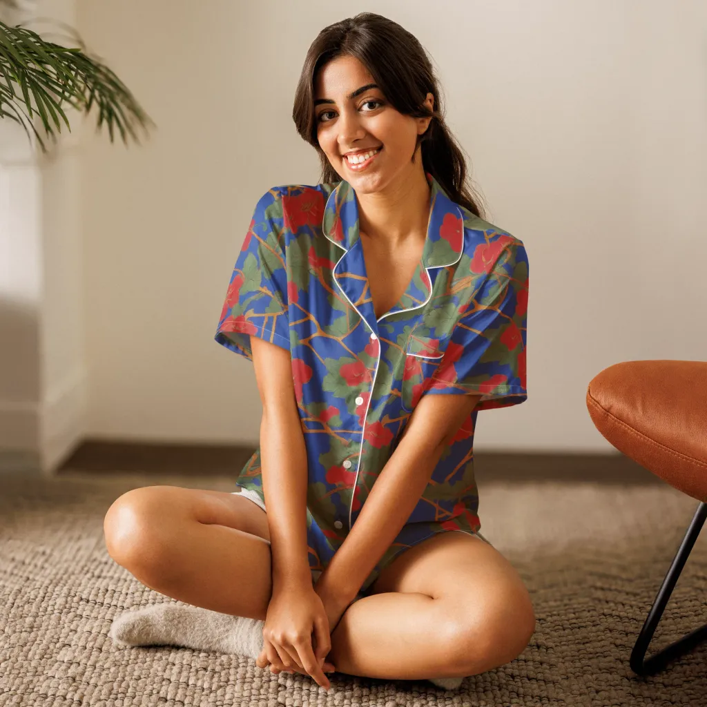 Scarlet Vine on Women's Short Sleeve Pajama Top — Front