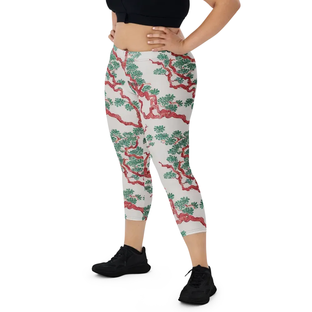 Coral Canopy on Capri Leggings — Front