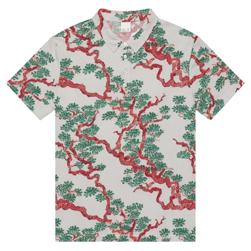 Coral Canopy on Men's Slim Fit Polo Shirt — Front
