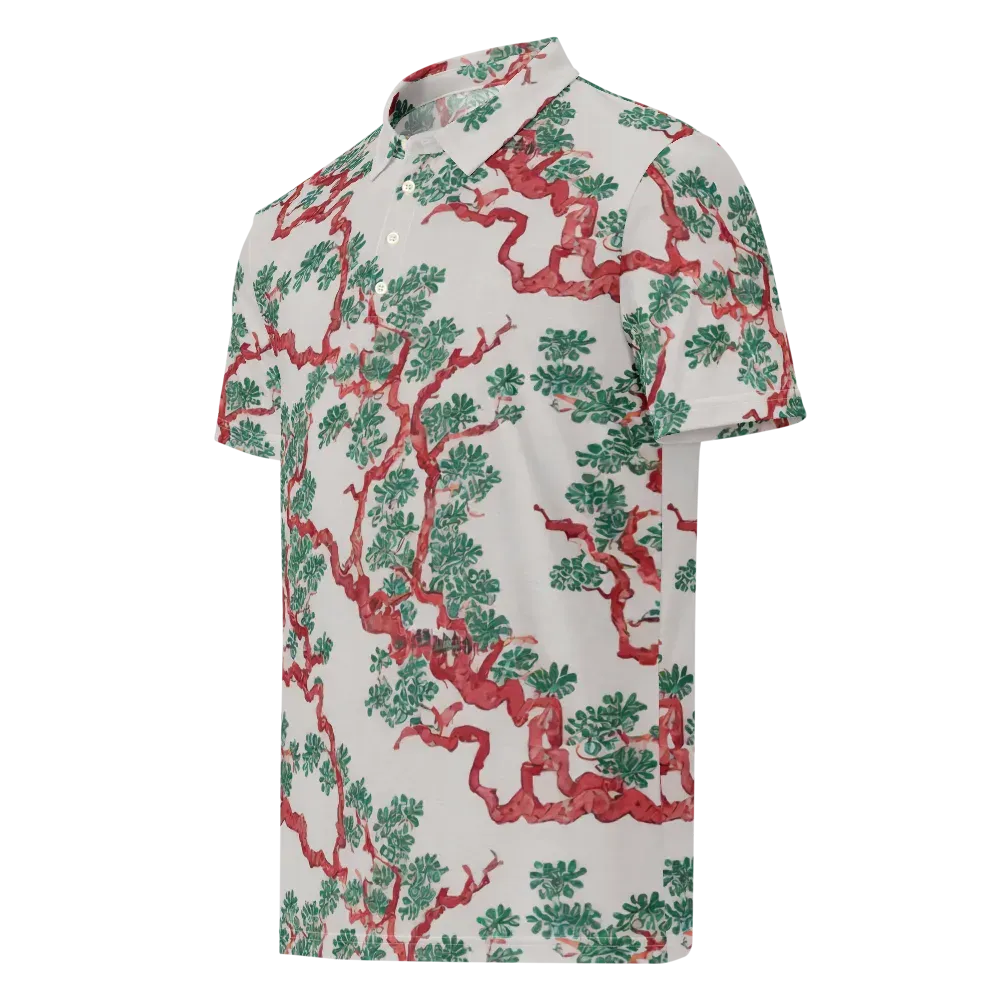 Coral Canopy on Men's Slim Fit Polo Shirt — Left Front
