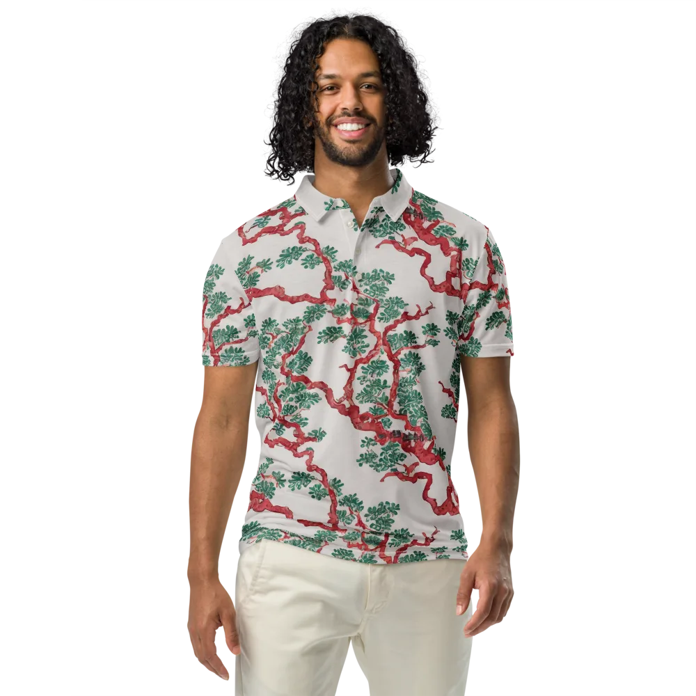 Coral Canopy on Men's Slim Fit Polo Shirt — Front