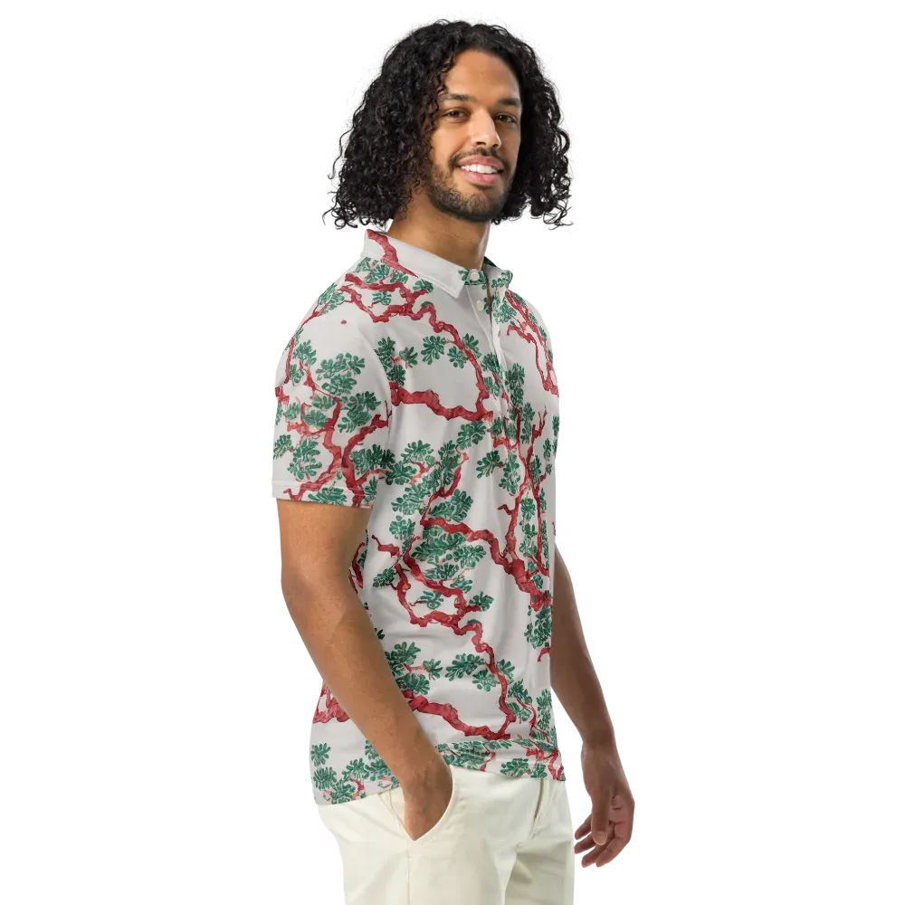 Coral Canopy on Men's Slim Fit Polo Shirt — Right Front