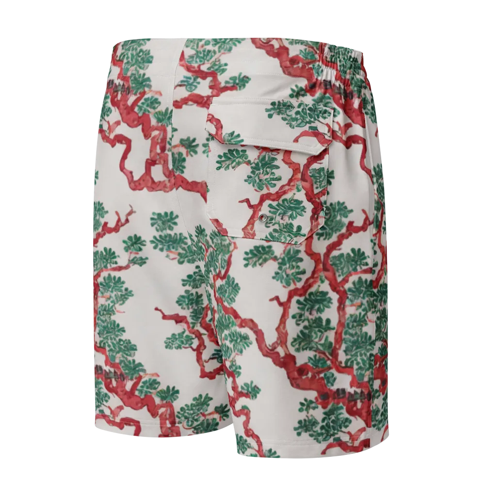 Coral Canopy on Men's Board Shorts — Back