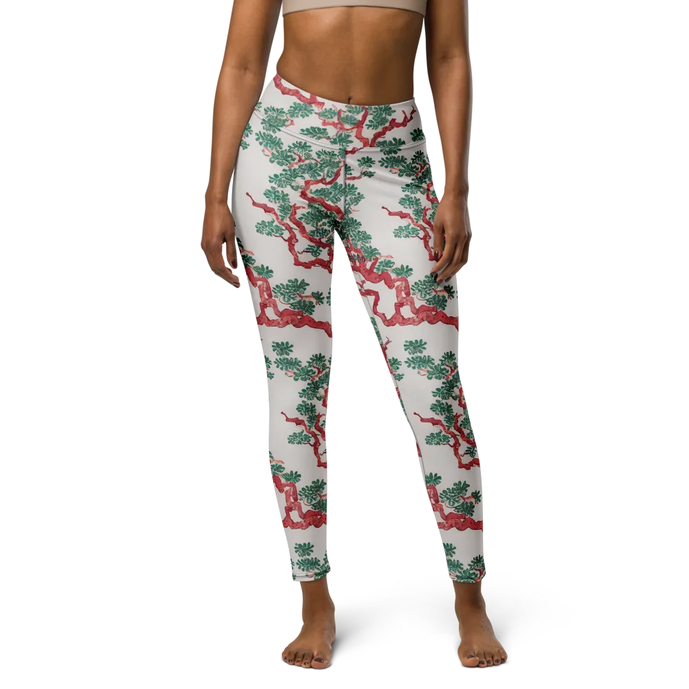 Coral Canopy on Yoga Leggings — Front