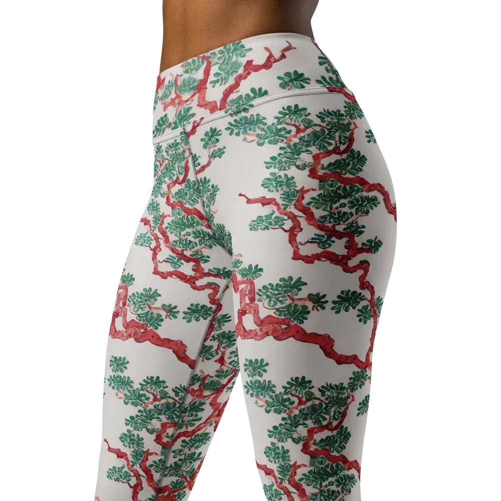 Coral Canopy on Yoga Leggings — Left Front