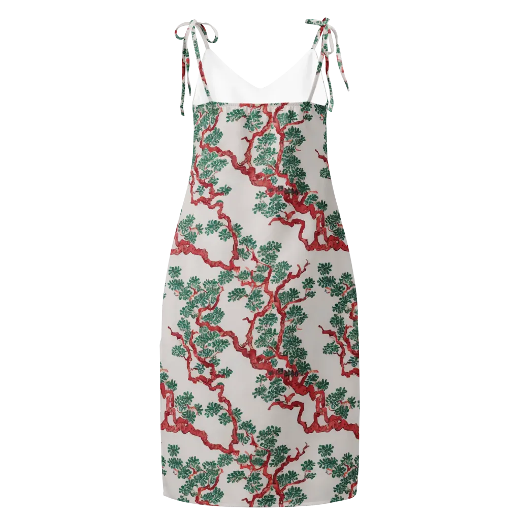 Coral Canopy on Slip Dress — Back