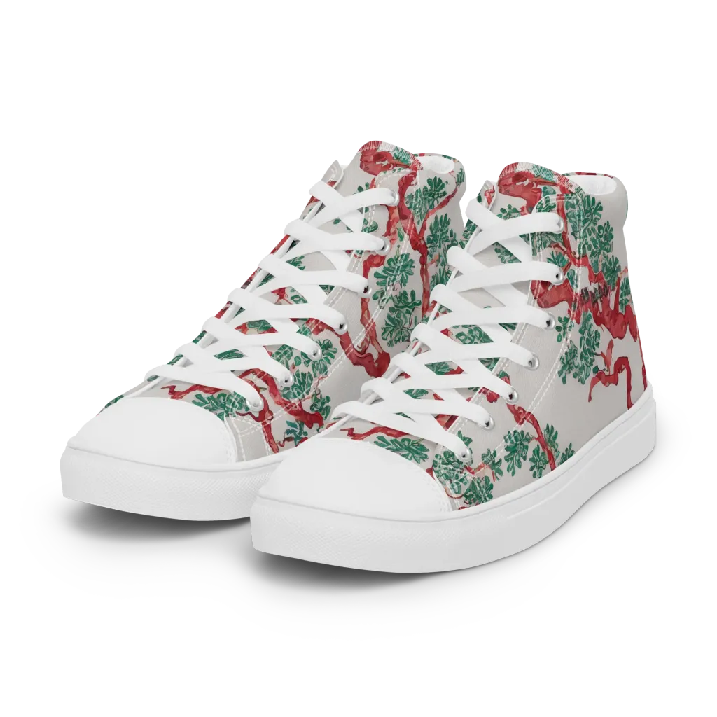 Coral Canopy on Women's High Top Canvas Shoes — Left Front