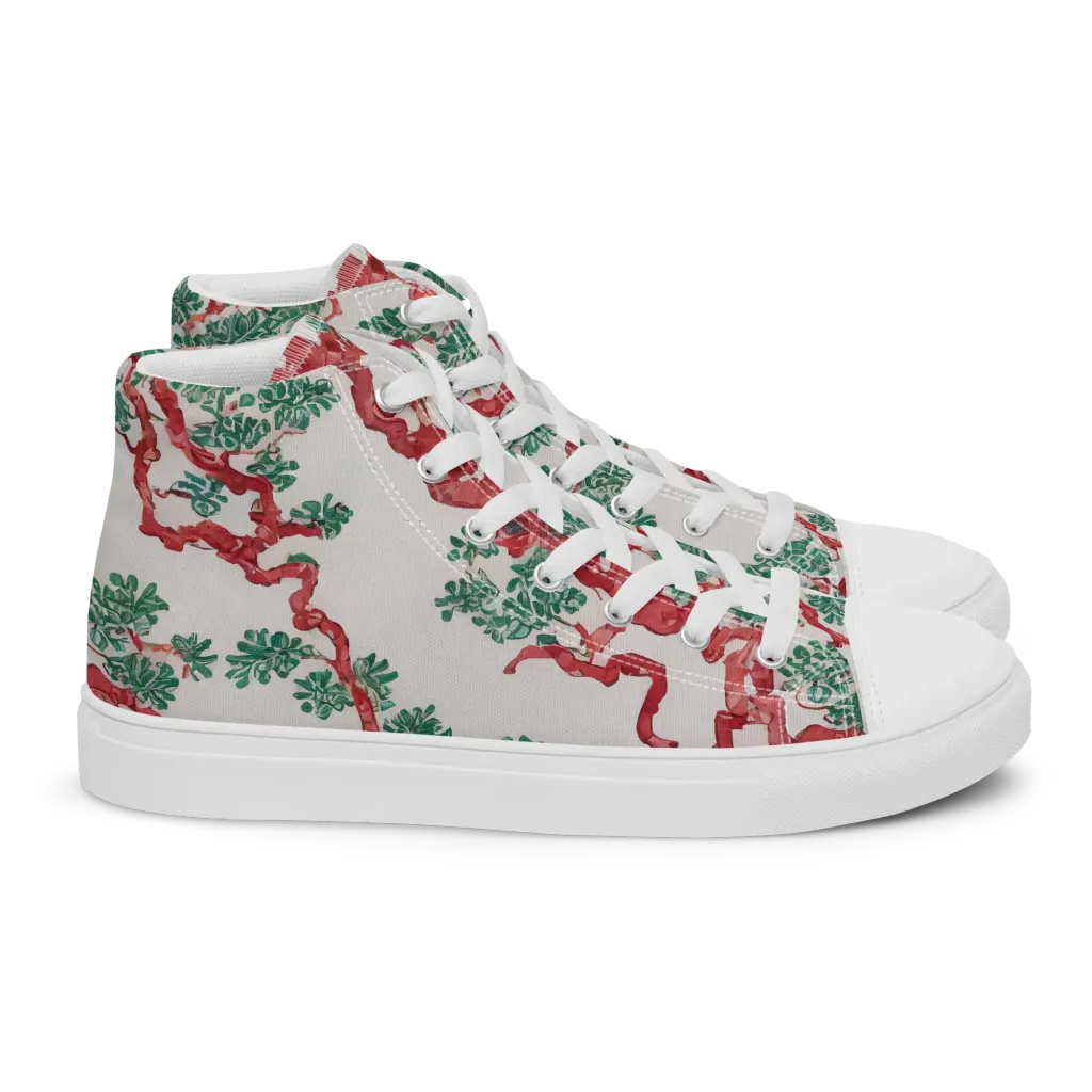 Coral Canopy on Women's High Top Canvas Shoes — Right
