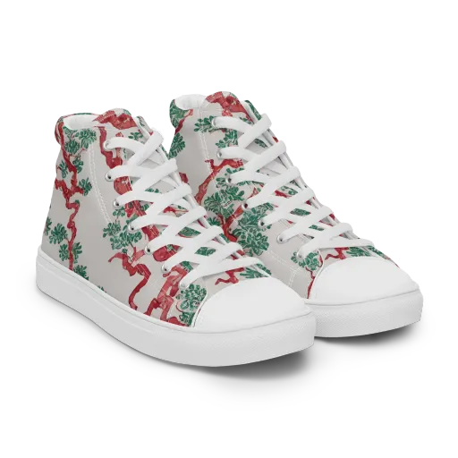 Coral Canopy on a Women's High Top Canvas Shoes