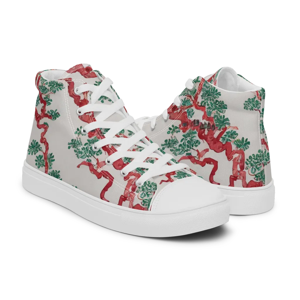 Coral Canopy on Women's High Top Canvas Shoes — Right