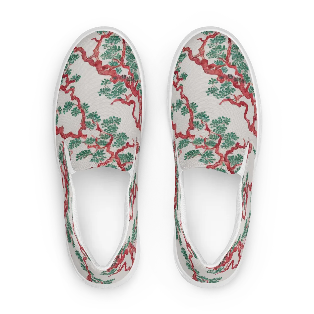 Coral Canopy on Men's Slip-On Canvas Shoes — Front