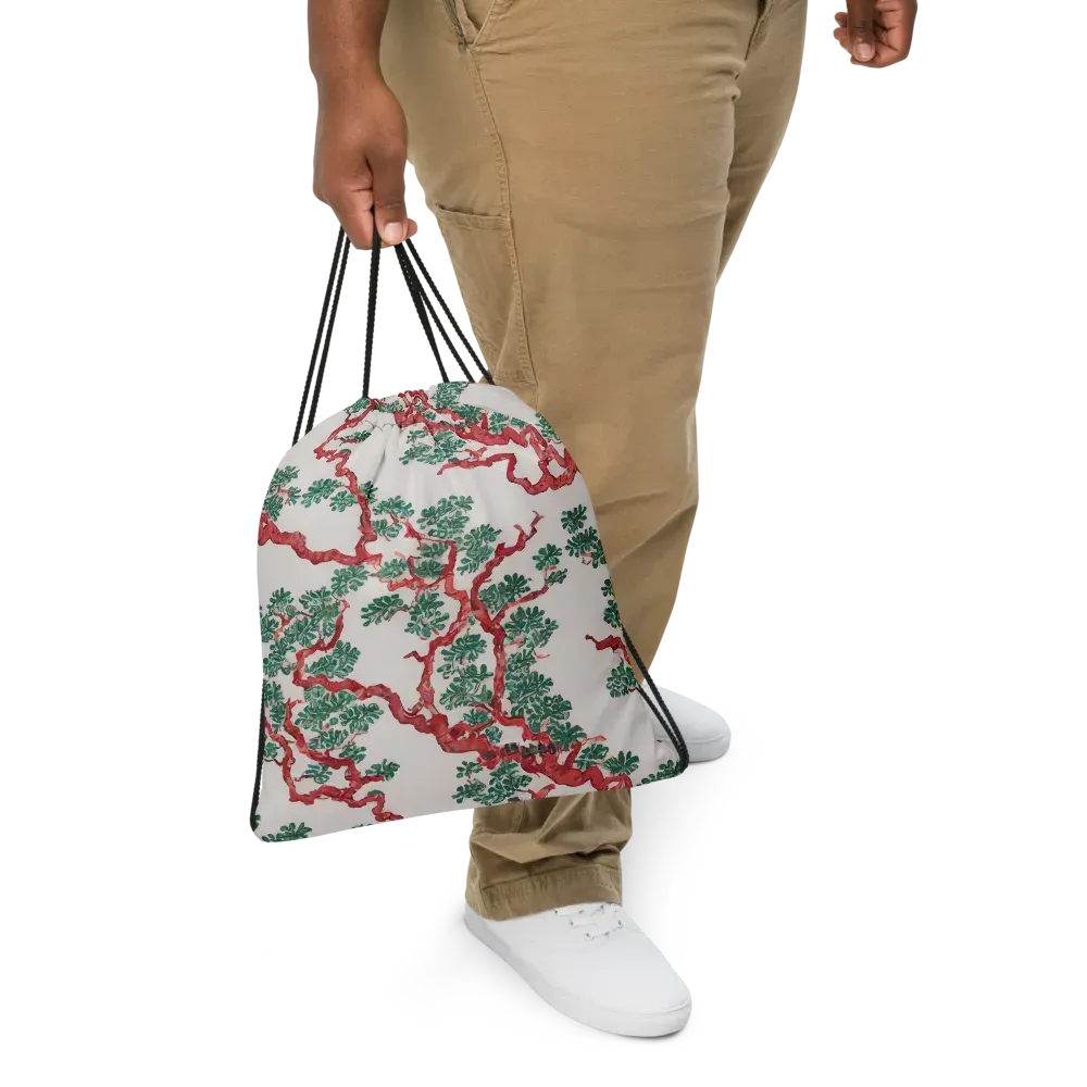 Coral Canopy on Drawstring Bag — Front