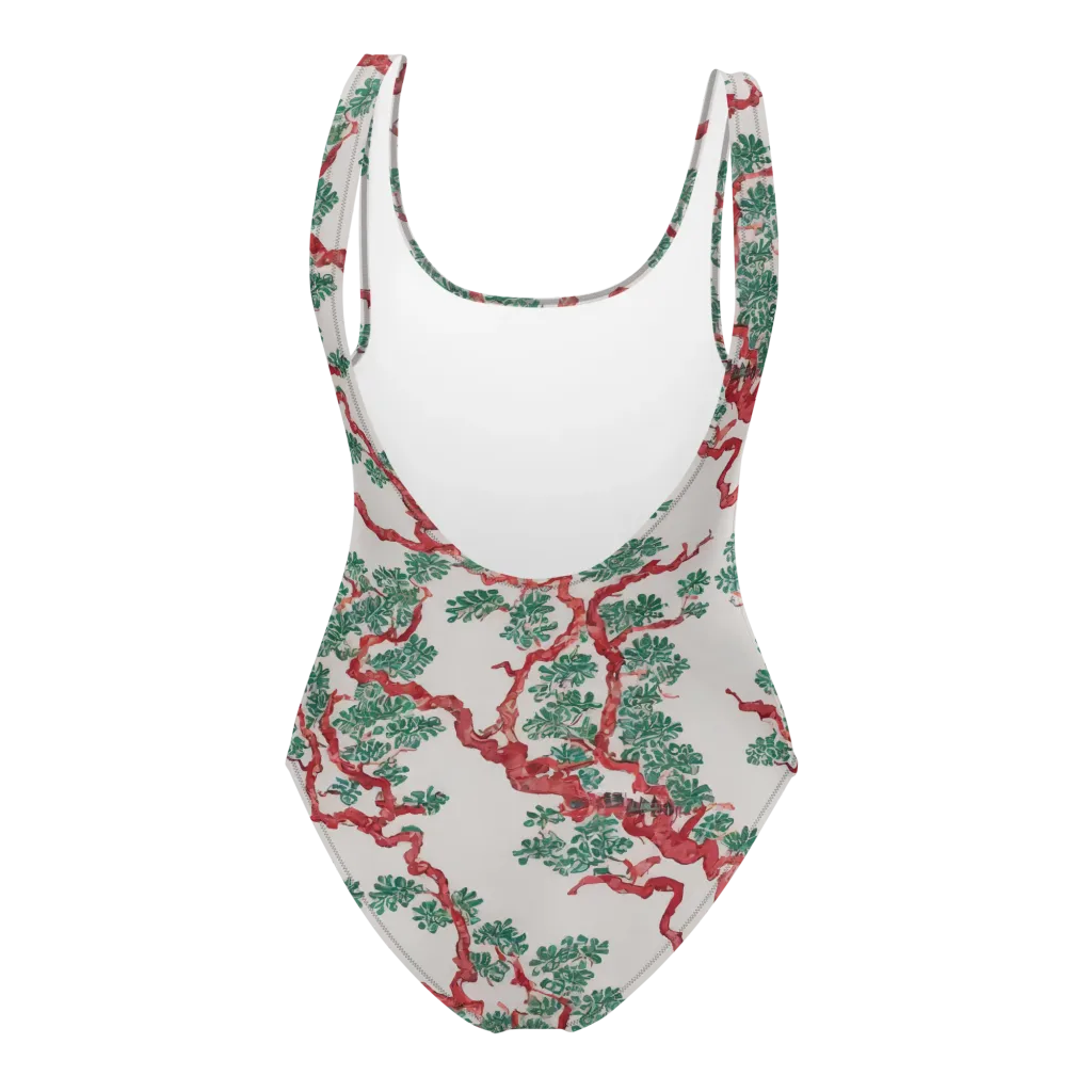 Coral Canopy on One-Piece Swimsuit — Back