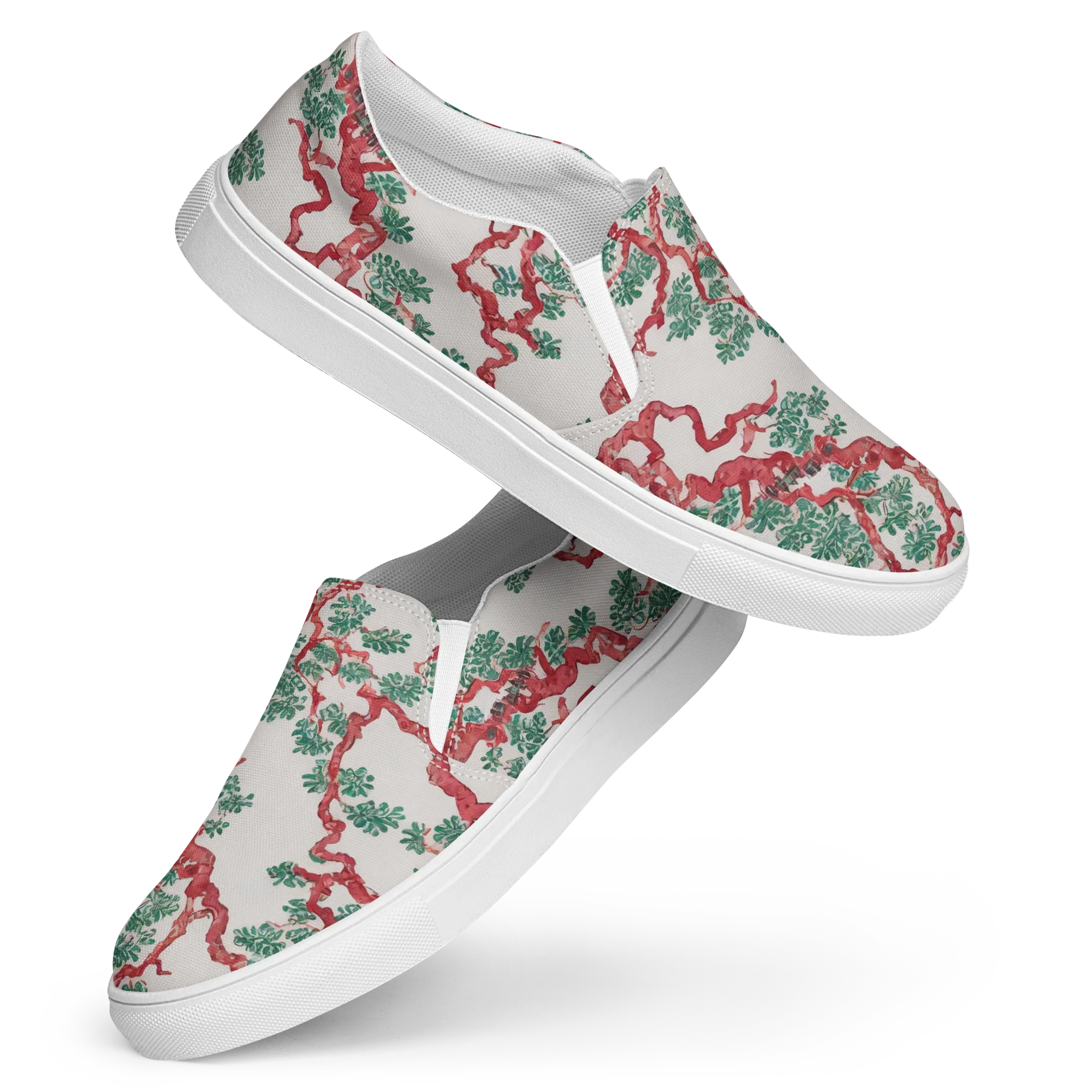 Coral Canopy on Women's Slip-On Canvas Shoes — Front