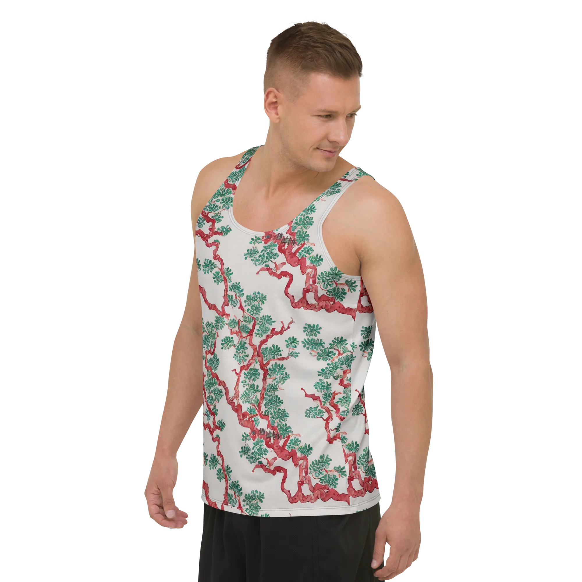 Coral Canopy on Men's Tank Top — Left Front