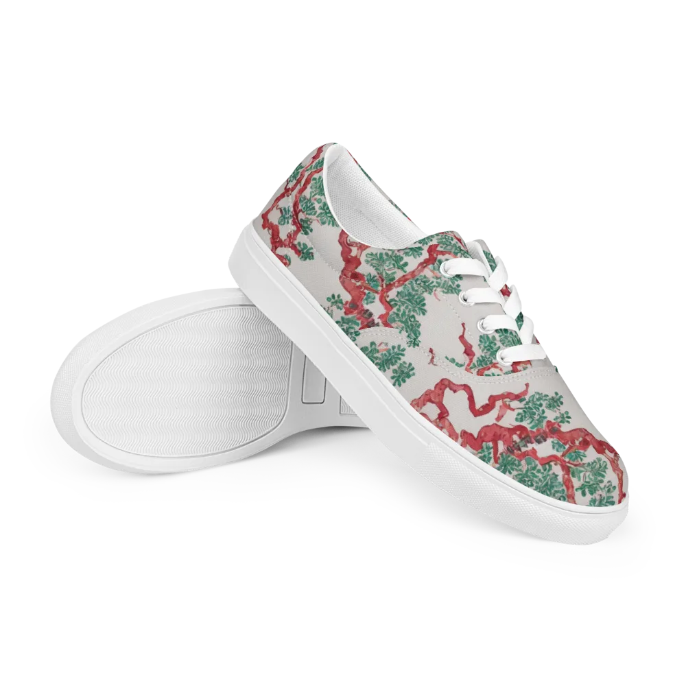 Coral Canopy on Men's Lace-Up Canvas Shoes — Right Front