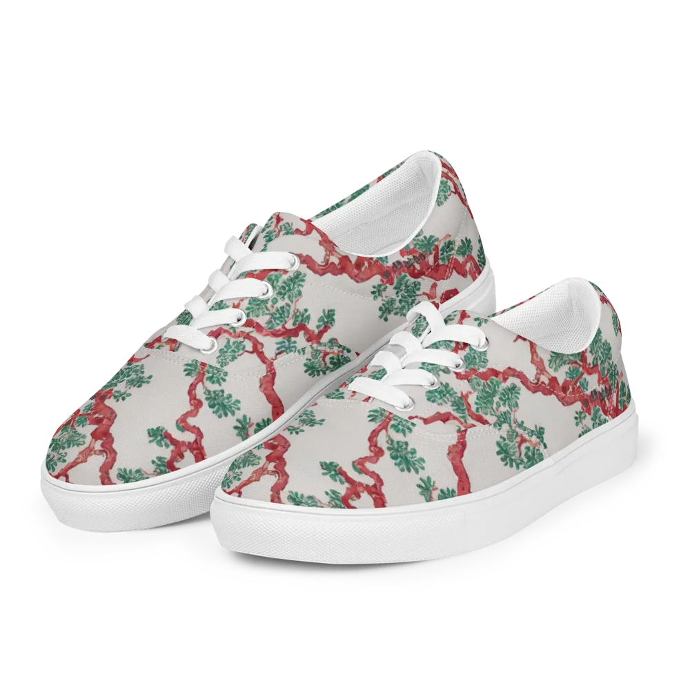 Coral Canopy on Men's Lace-Up Canvas Shoes — Left Front