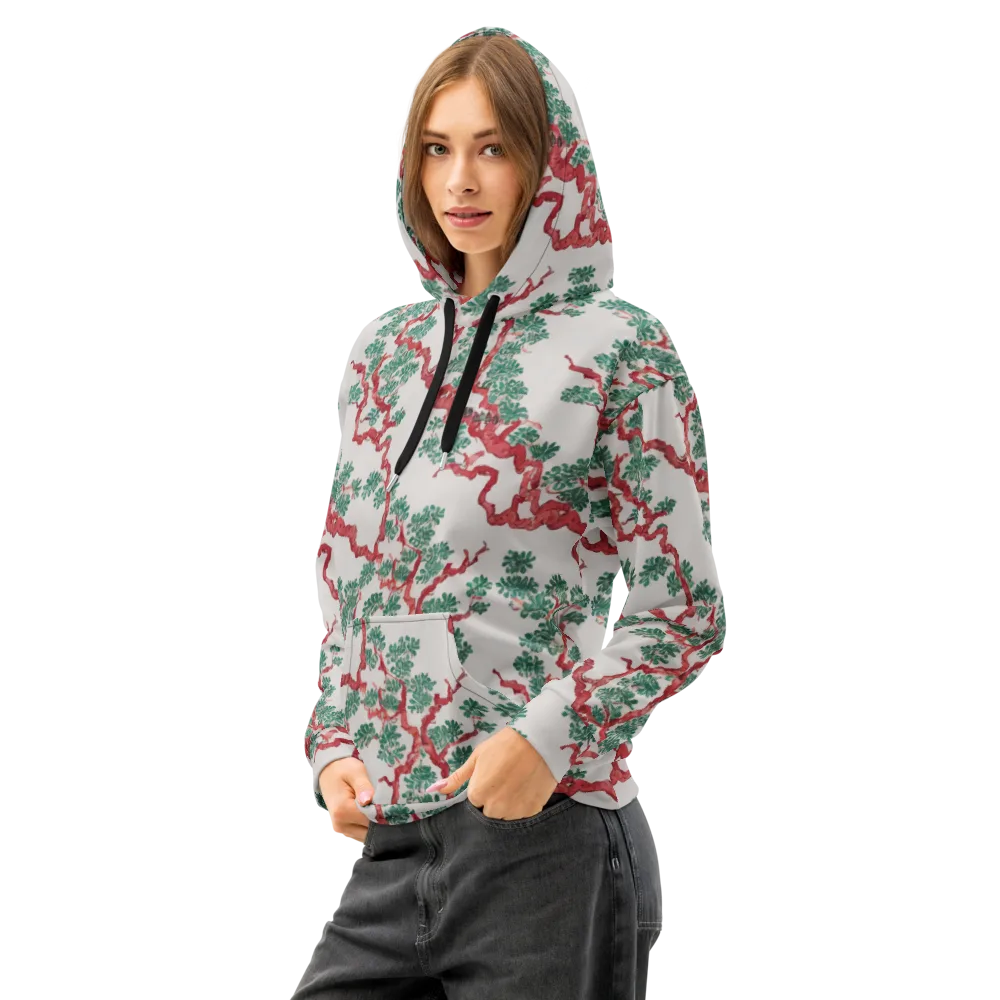 Coral Canopy on Cotton Hoodie — Left Front