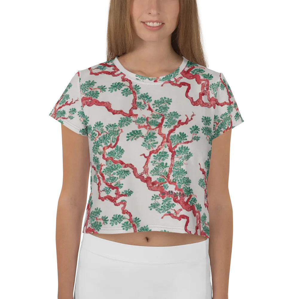 Coral Canopy on Crop Tee — Front