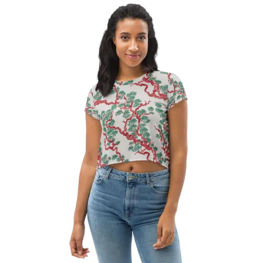 Coral Canopy on a Crop Tee