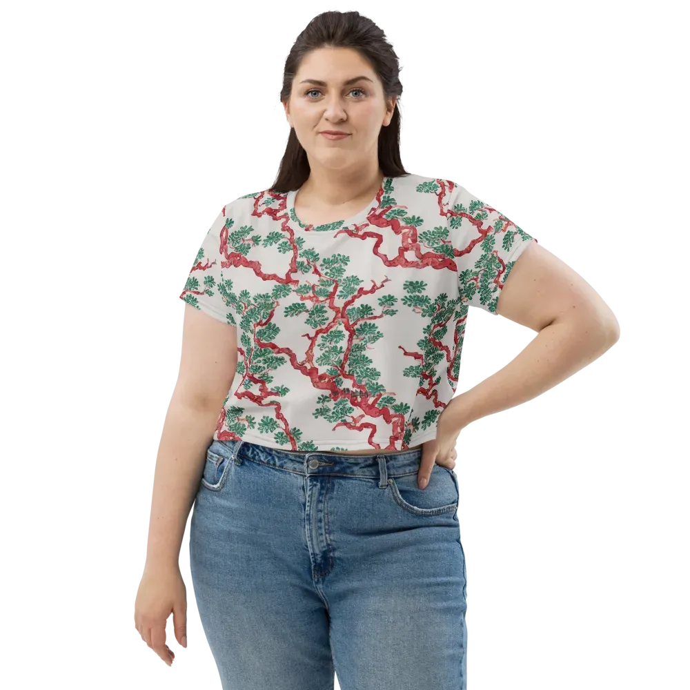 Coral Canopy on Crop Tee — Front