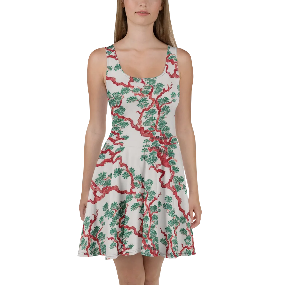 Coral Canopy on Skater Dress — Front