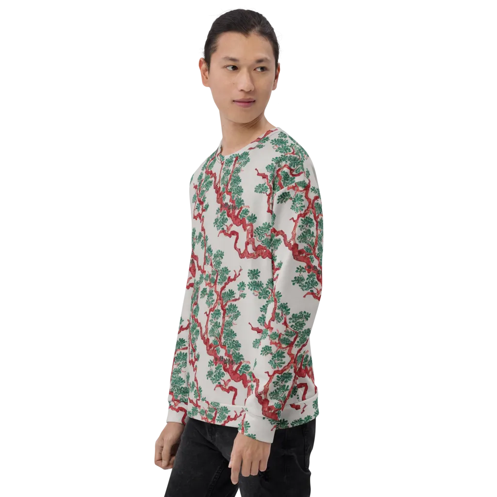 Coral Canopy on Sweatshirt — Left Front